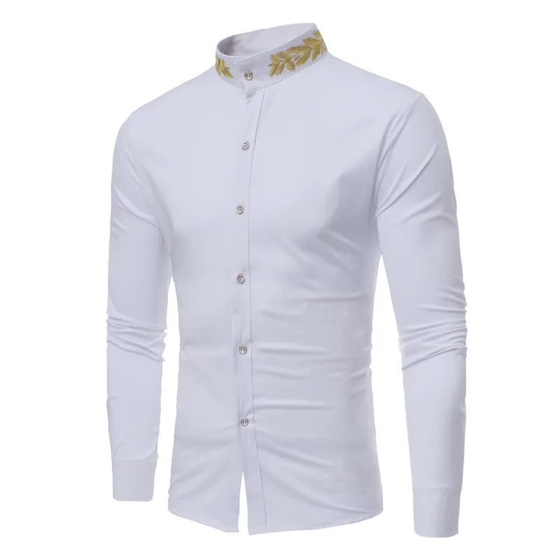 2025 Men's Summer Casual Long Sleeve Shirts Slim Fit Turn Down Collar Shirts Formal Office Business Shirts for Men Tops Big Size