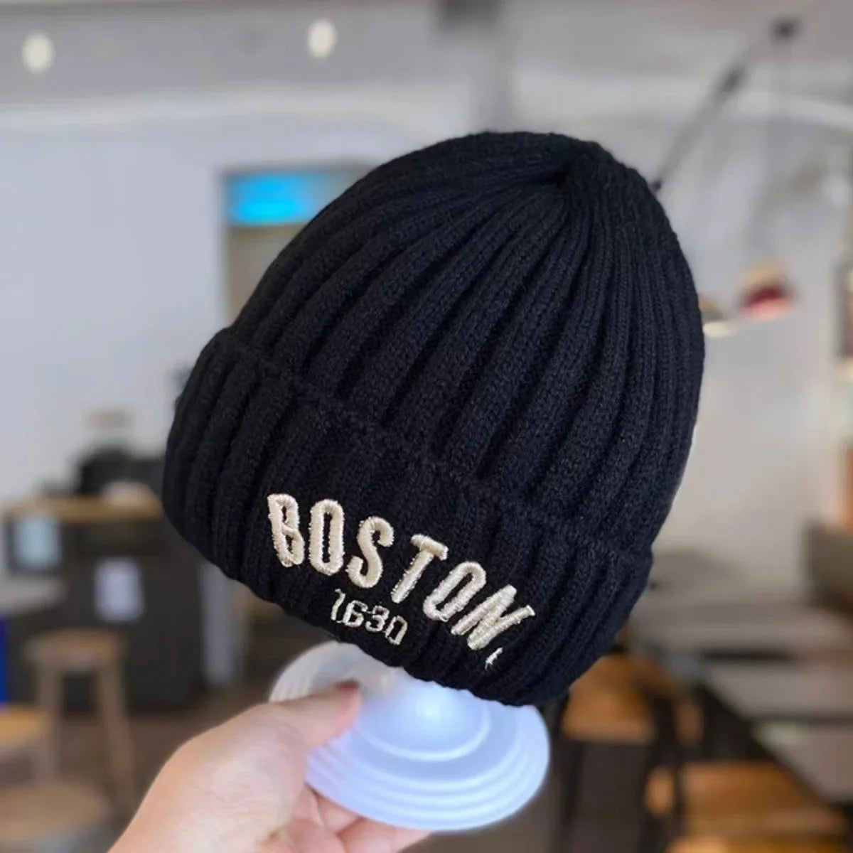 Winter Baby Hat Fashion Letter Pattern Knit Beanie Warm Cap for Infant Newborn Cold Weather Beanie Kid Accessories