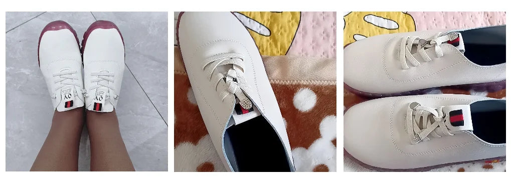 Spring Shockproof Orthopedic Shoes For Women Autumn Lace Up Flats Women's Loafers Ladies Comfort Moccasins Female Driver Shoes