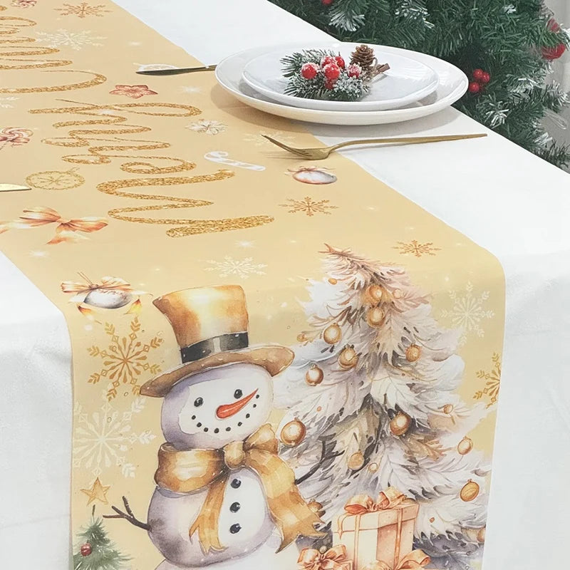Christmas Table Runner Merry Christmas Decoration for Home Xmas Party Decor 2025 Navidad Notal Noel Ornament Happy New Year 2026
