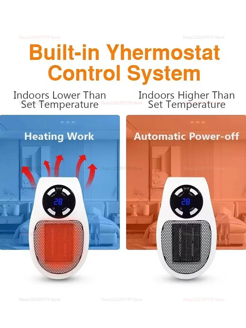 2025 Portable Wall Mounted Electric Heater: Winter home/living room use, fast warm air, compact & convenient heating appliance.