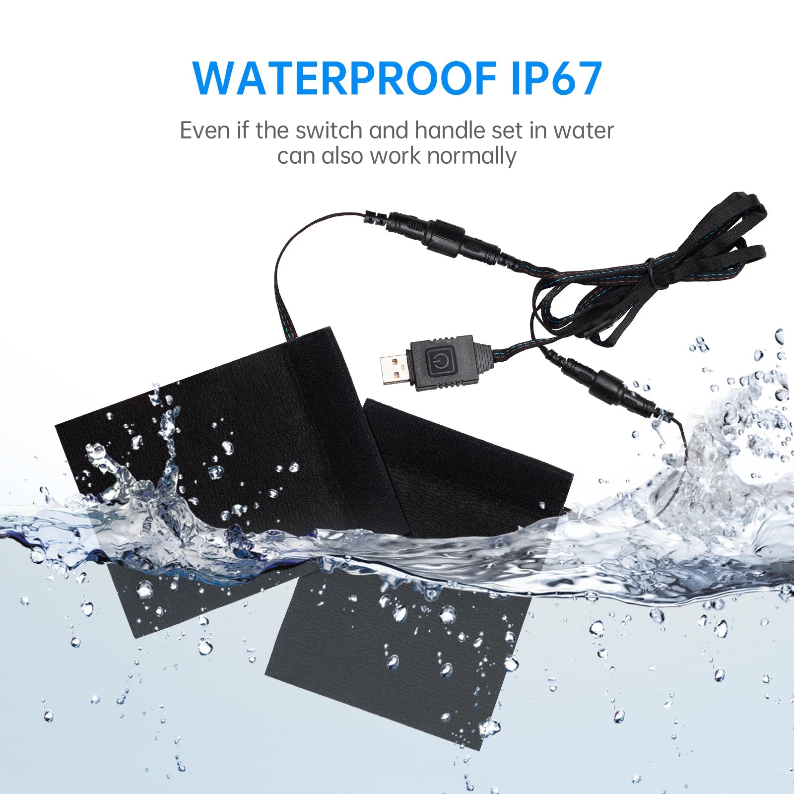 Gadpow Motorcycle Heated Handgrips 5V USB 6 Gear Warmer Electric Heated Grip Cover Anti Vibration Anti Slip Fast Heating Kits