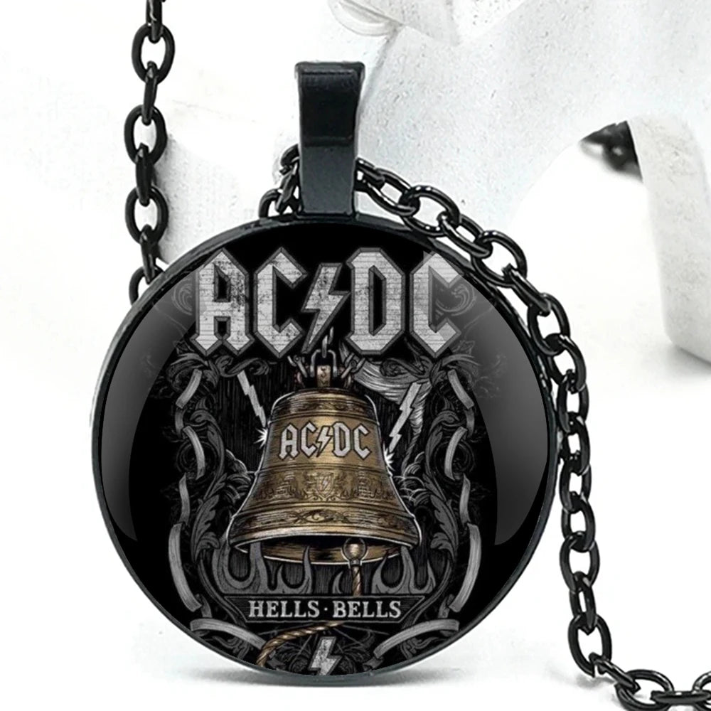 Retro Band Handmade Clothing Accessories Movie Design Glass Dome Pendant Necklace for Men And Women Unique Jewelry Gift