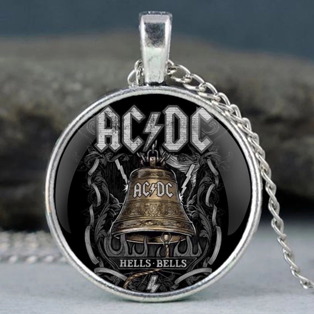 Retro Band Handmade Clothing Accessories Movie Design Glass Dome Pendant Necklace for Men And Women Unique Jewelry Gift