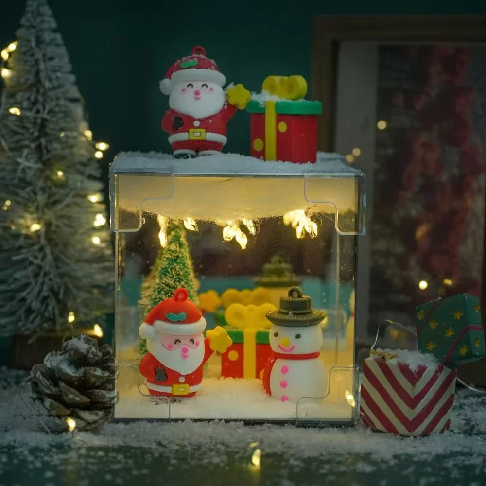 Christmas Gift Decoration Ornament Santa Claus DIY Creative Handmade Materials Nightlight Child New Year Gift Home Decor