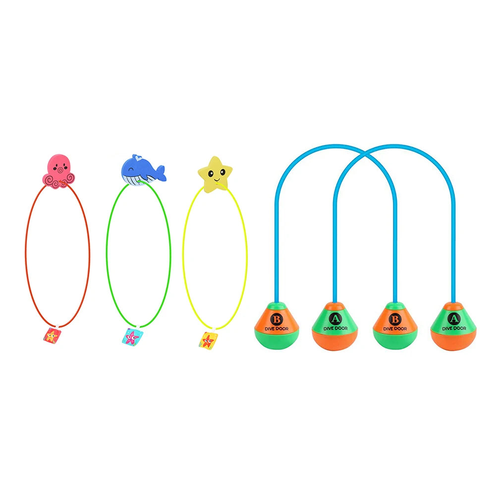 Kid's Summer Diving Water Toys 80cm 1set Diving Toy Rings Diving Swim Through Rings Strong Resilience Best Pool Gifts for Kids