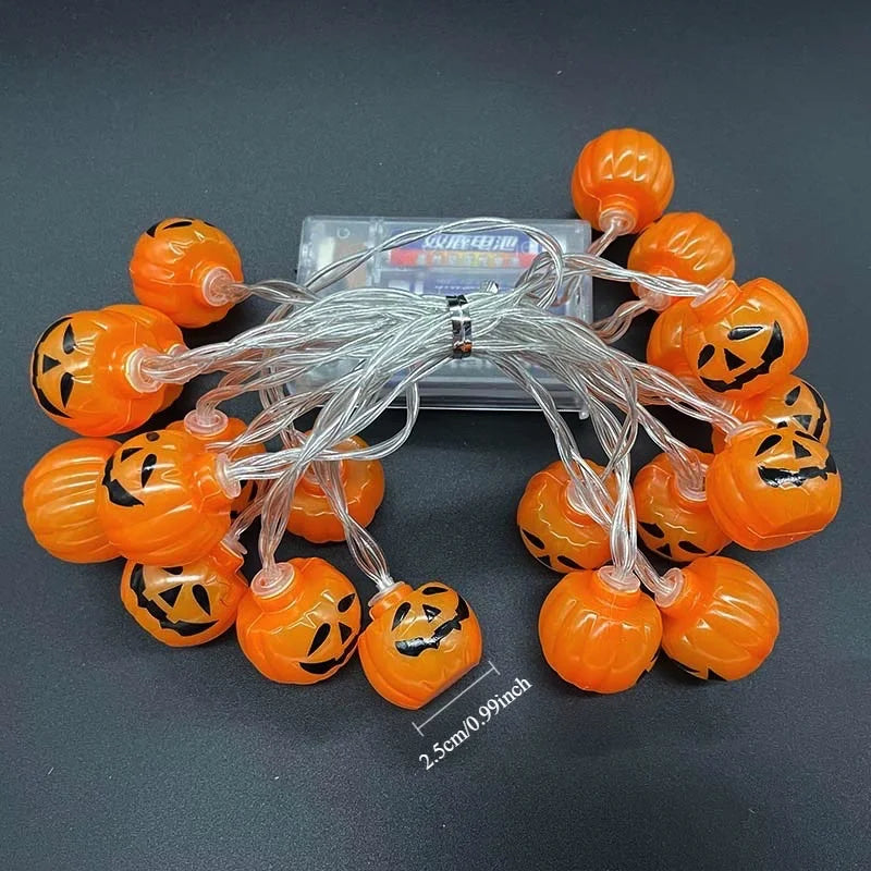 Halloween LED Light String Portable Pumpkin Ghost Skeleton Light New Product Home Bar Halloween Party Decoration Supplies  cute