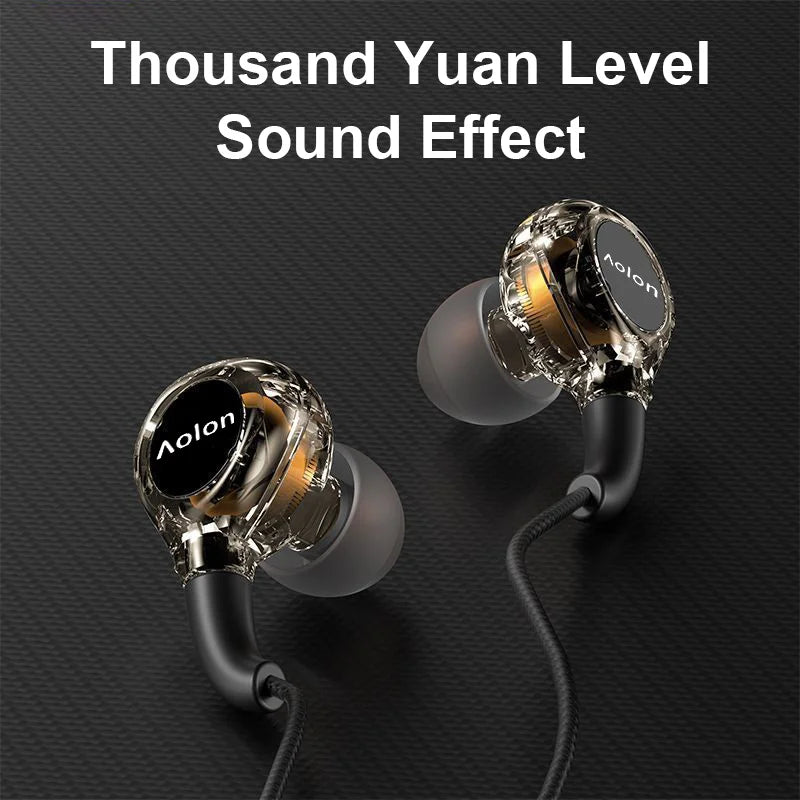 2025 Newest Wired Earphone With Microphone Hifi Music Monitor Bass Headphones Noise Cancelling Headset For Sport Gaming Earbuds