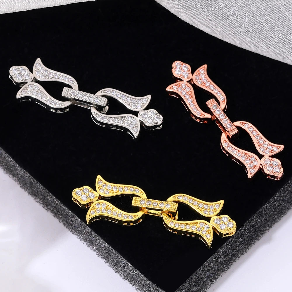 Juya 18K Gold Silver Plated Wedding Decorations Connect Fastener Closure Clasps Accessories For DIY Beads Pearls Jewelry Making
