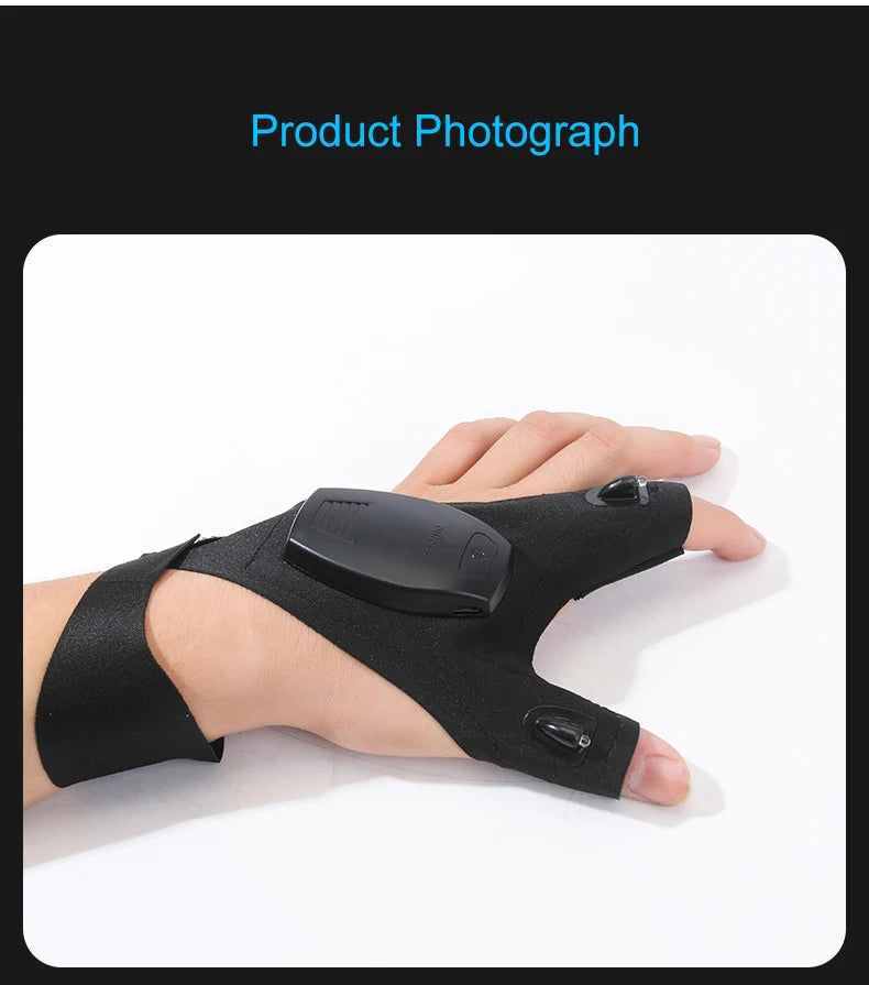 Rechargeable Led Flashlight Glove Gift for Dad Boyfriend Husband Lights Car Guy Cool Gadgets Tools for Fishing Camping Repair