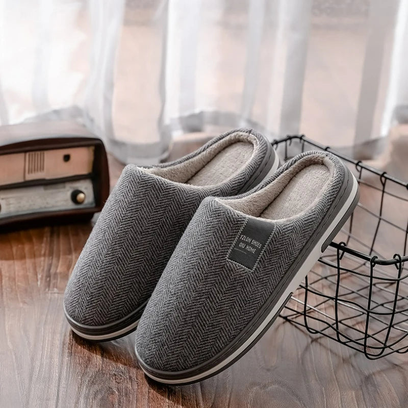 Winter Men's Slippers Warm Cotton Slippers Lightweight Comfortable Casual Shoes Home Indoor Couples Flats Non Slip Soft Slippers