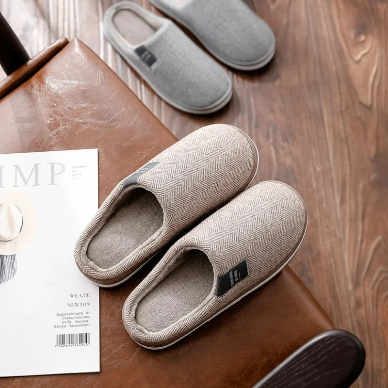 Winter Men's Slippers Warm Cotton Slippers Lightweight Comfortable Casual Shoes Home Indoor Couples Flats Non Slip Soft Slippers