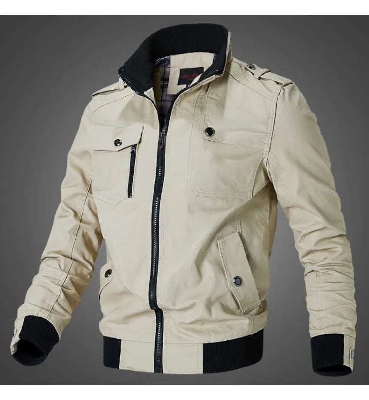 Jacket Men Fashion Casual Versatile and Comfortable Windbreaker Jacket Coat Men Autumn New Outwear Solid Stand Slim Jacket Mens