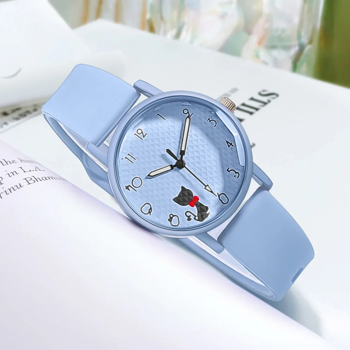 Women Watch Cute Cat Casual Wristwatch Quartz Watches for Women Clock Student Ladies Silicone Strap Watches Gift Reloj Mujer