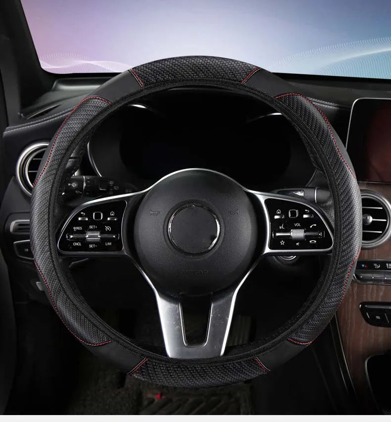 Non-inner-ring Automobile Steering Wheel Cover Leather Four Seasons for Spring Summer Autumn Winter for Men and Women