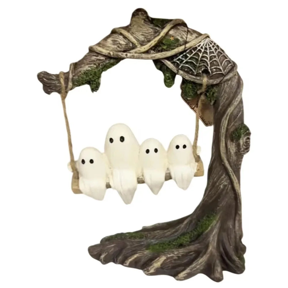 Halloween Themed Halloween Swing Ghost Ornament Model Statue Spooky Ghosts Decor Display Handicraft Ghost Halloween Decoration
