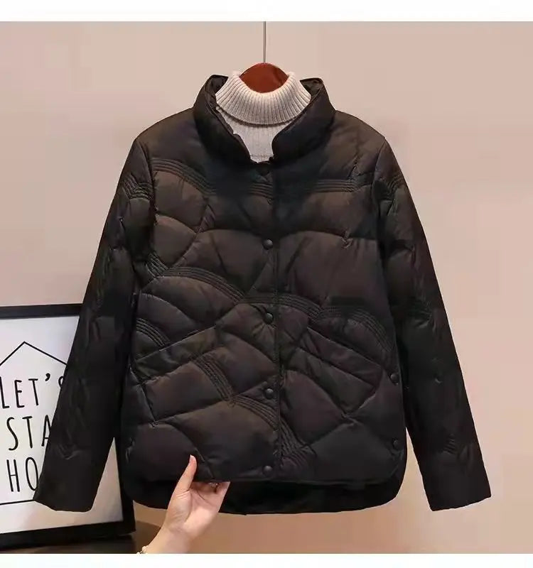 Women Jacket 2025 New Autumn Winter Parkas Female Light Thin Down Cotton Coat Femme Casual Short Warm Basic Outerwear Ladies Top