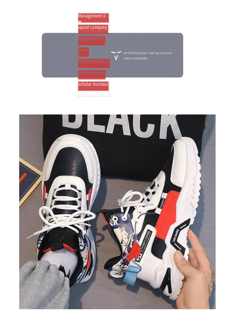 High Top Sneakers for Men Fashion Outdoor Casual Shoes Platform Vulcanized Shoes Men's Tennis Training Shoes Кроссовки Мужские