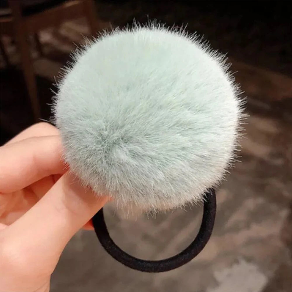 Winter Lovely Hair Ties Pompom  Hairband  Hair Rope Ponytail Holder Hair Accessories Pompom Rubber Band