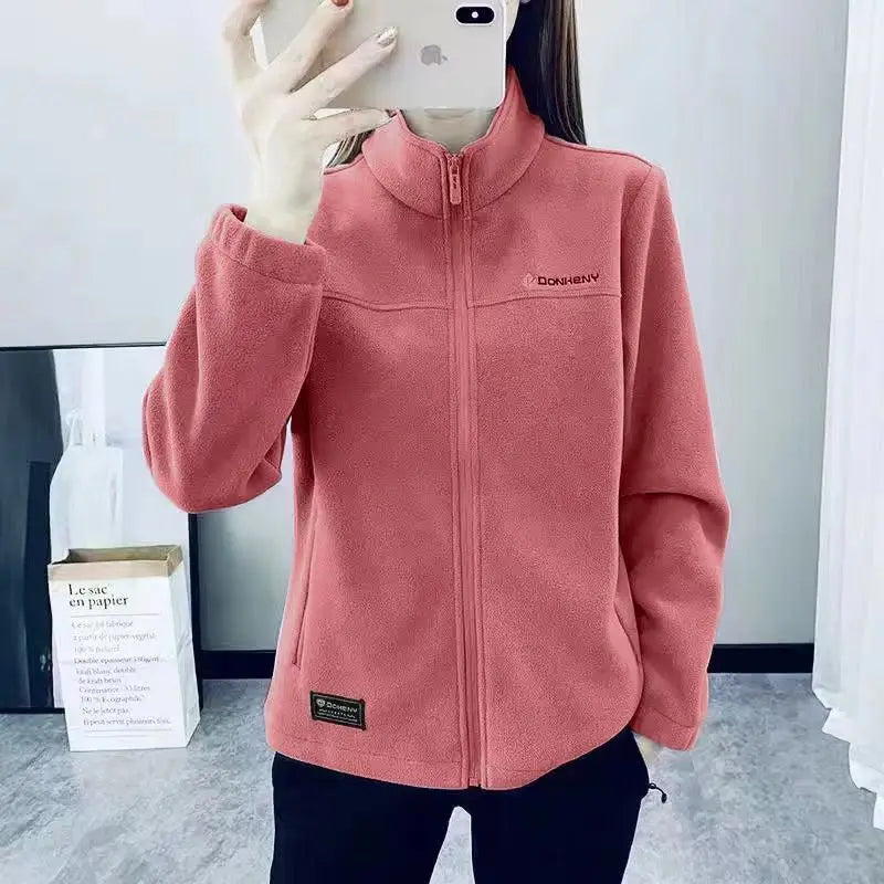 Fleece Jacket Women Can Be Worn In Autumn and Winter Thickened Double-sided Fleece Polar Fleece Jacket
