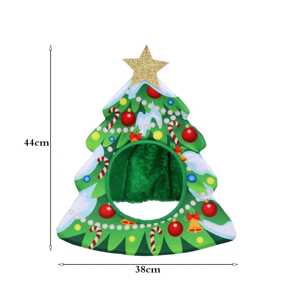 Christmas Funny Hat Novelty Christmas Tree Chips Gift Shaped Mask Cap Headgear Xmas Party Prop New Year Navidad Decoration Favor