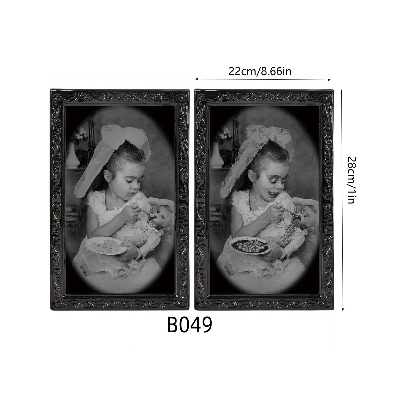 Halloween Scary Wall Decor 3D Changing Face Moving Picture Frames Portrait Gothic Horror Poster Mansion Decoration Party Supply