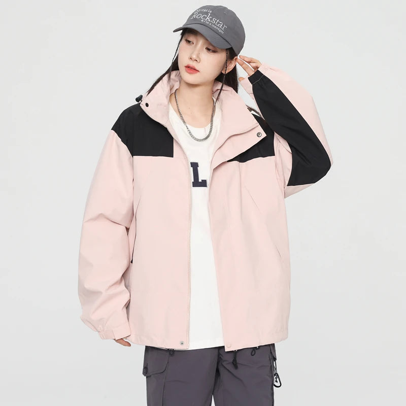 Outdoor Riding Jackets for Women Patchwork Waterproof Camping Coat Men Fishing Trekking Windbreaker Travel Jacket Women Clothing