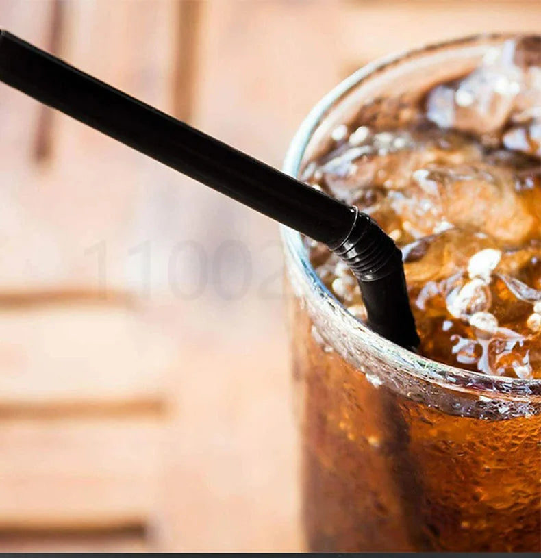 50-1000Pcs Drinking Straws Colorful & Black rietjes Flexible Wedding Party Supplies Drinking Straws Kitchen Wholesale