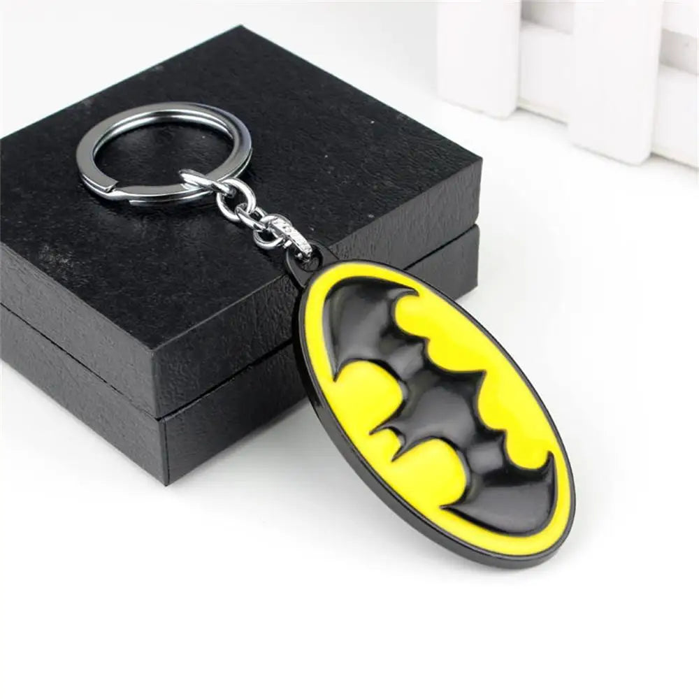 Marvel Avengers Keychain Superhero Bat Badge Metal Pendant Keyring Car Backpack Key Holder Fashion Jewelry Accessories for Men