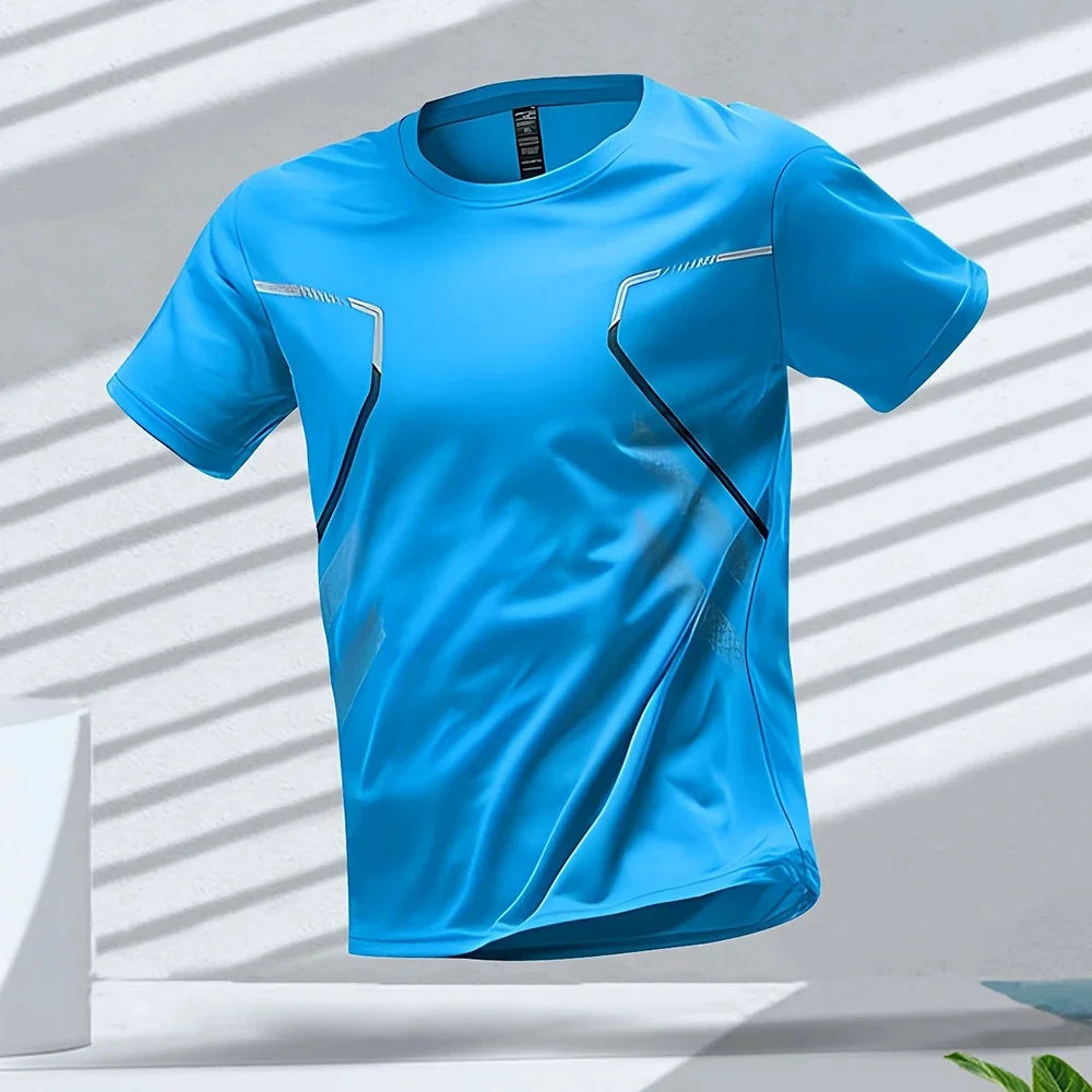 Men's T-shirts Sport Running T-shirt Men Quick-drying Breathable Short Sleeve Round Neck Active Tee Outdoor Workout Men Clothing