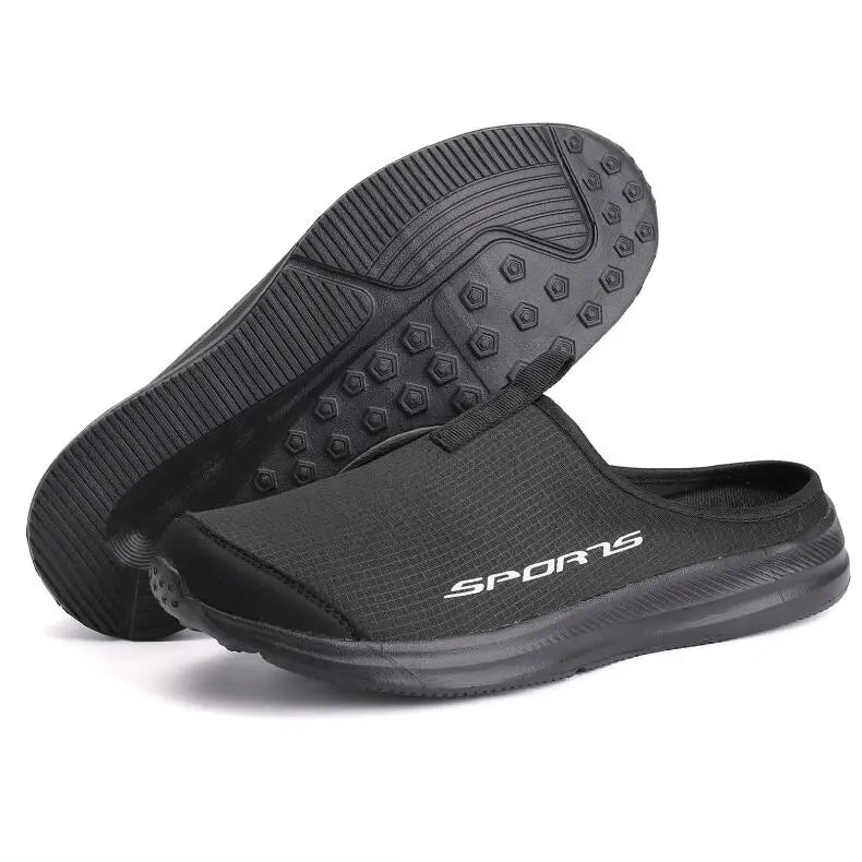 Men Half Slippers Casual Sneakers Soft Sole Support Shoes Lightweight Comfortable Breathable Outdoor Sports Skateboarding Shoes