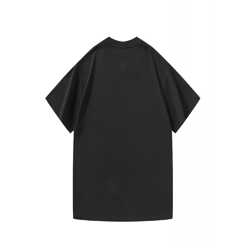 Men's T-Shirt White Music ON World OFF Printed Pattern High Quality Cotton 180g