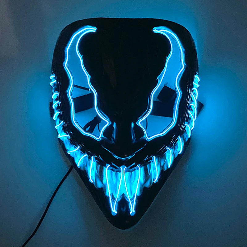 Halloween Carnival Party Costume Decoration Luminous LED Mask Halloween Mask LED Maske Light Up Party Masks for Glow Party