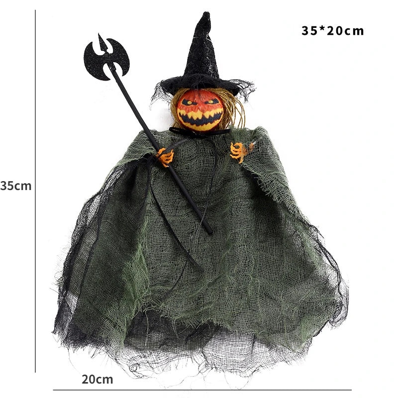 Halloween Ghost Festival Witch Figurine Hanging Doll DIY Decoration Pendant Ornaments for Party Haunted House Decorate Props