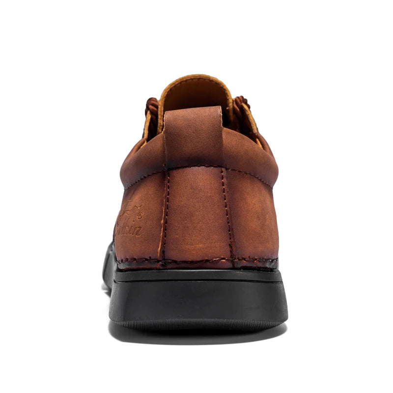 Shoes for Man Are Fashionable Dark Brown Loafers Suitable Outdoor Activities Breathable Daily Casual Shoes with Lace Up Design