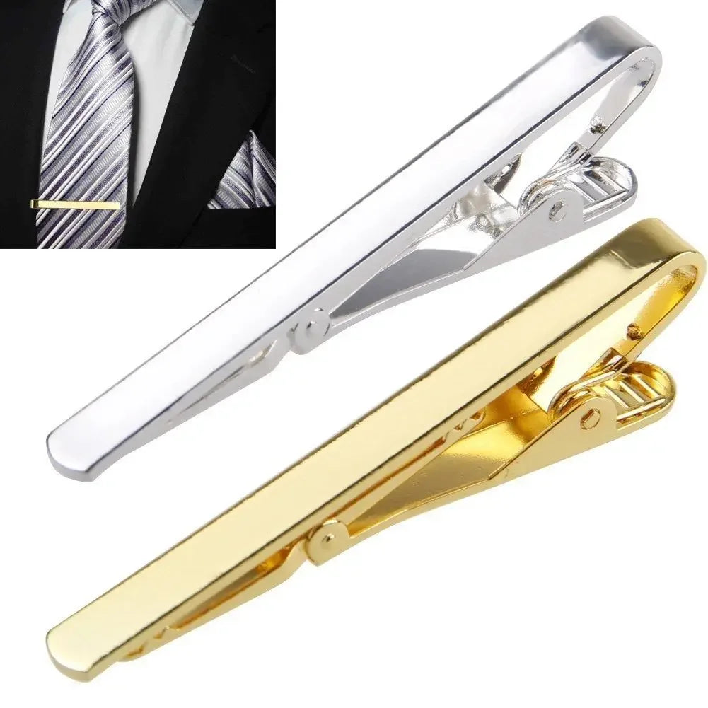 Tie Clip Necktie Accessories Fashion Style Ties for Men Metal Tone Simple Bar Clasp Practical Clasp Tie Pin for Mens Collar Clip