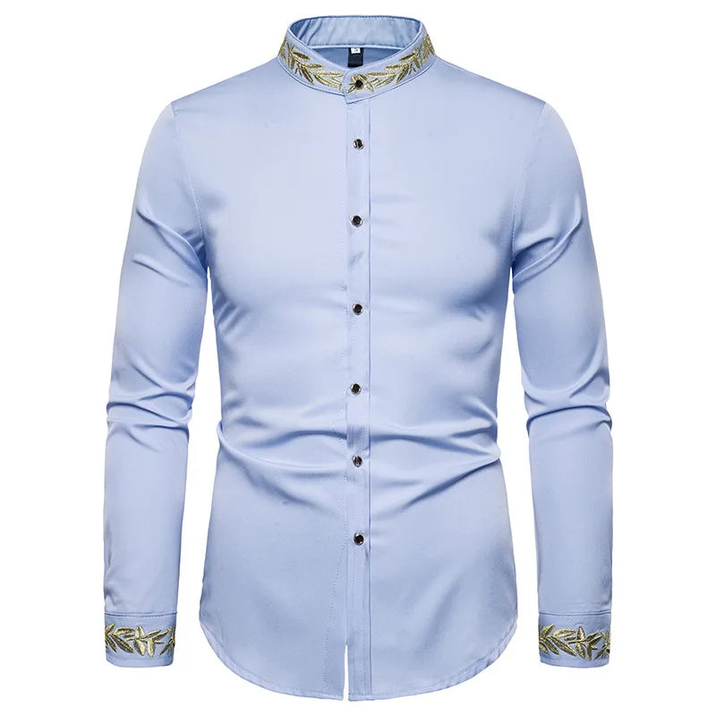 2025 Men's Summer Casual Long Sleeve Shirts Slim Fit Turn Down Collar Shirts Formal Office Business Shirts for Men Tops Big Size