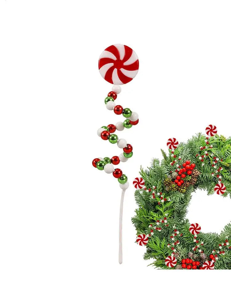 Christmas Candy Cane Decorations Christmas Tree Decoration Red White Lollipop Decoration Curved Candy Christmas Tree Stems Decor