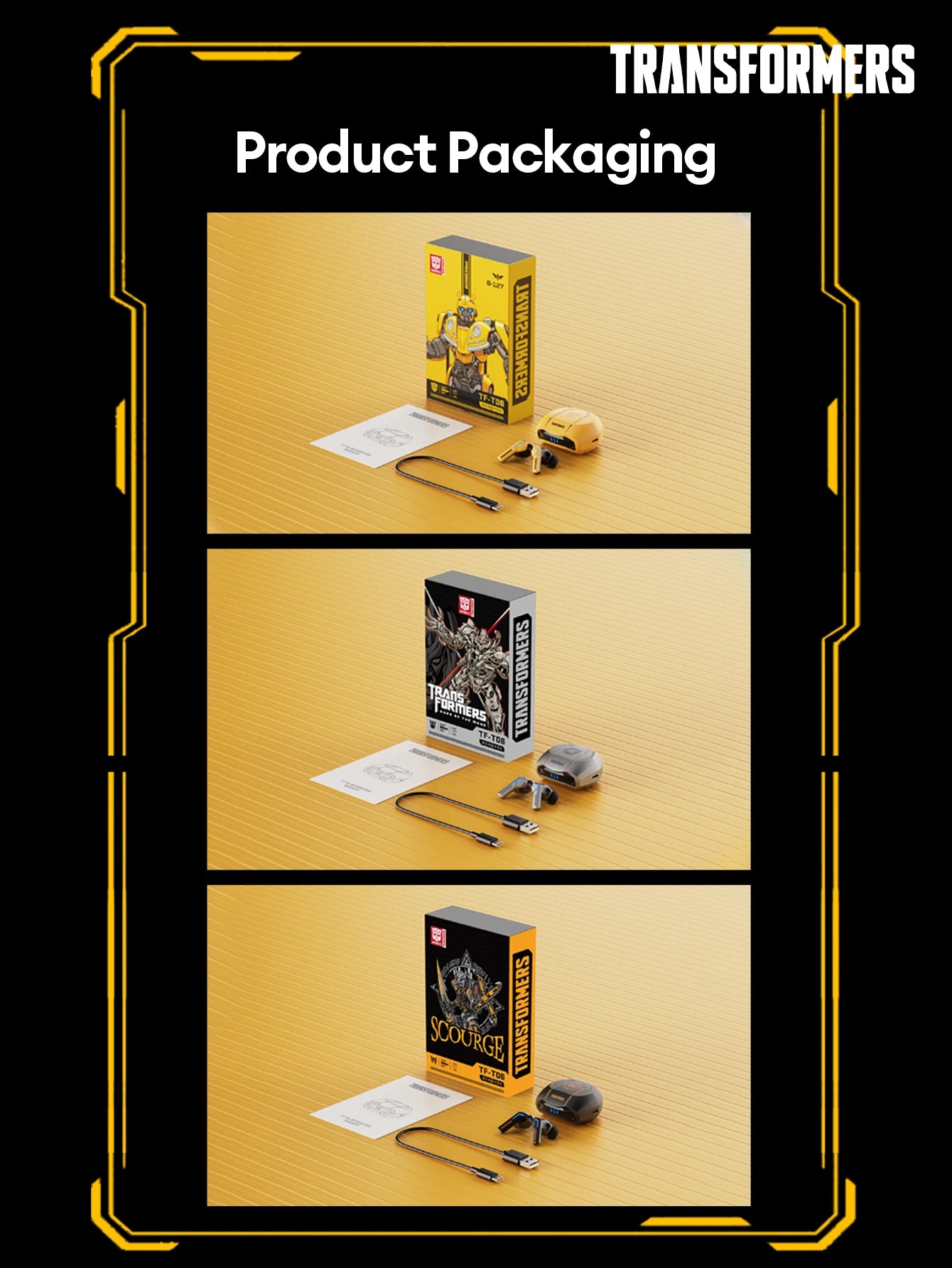 Transformers TF-T06 Bluetooth 5.3 Headset Dual Mode Noise Reduction Earphone for Video Game HIFI Earbuds Stable Connection