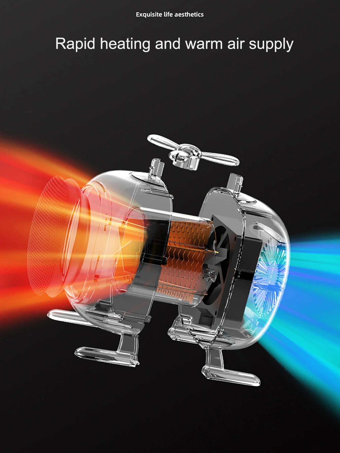 Mini portable heater novelty little cute low noise desktop room portable plug-in electric fan heater home home office winter