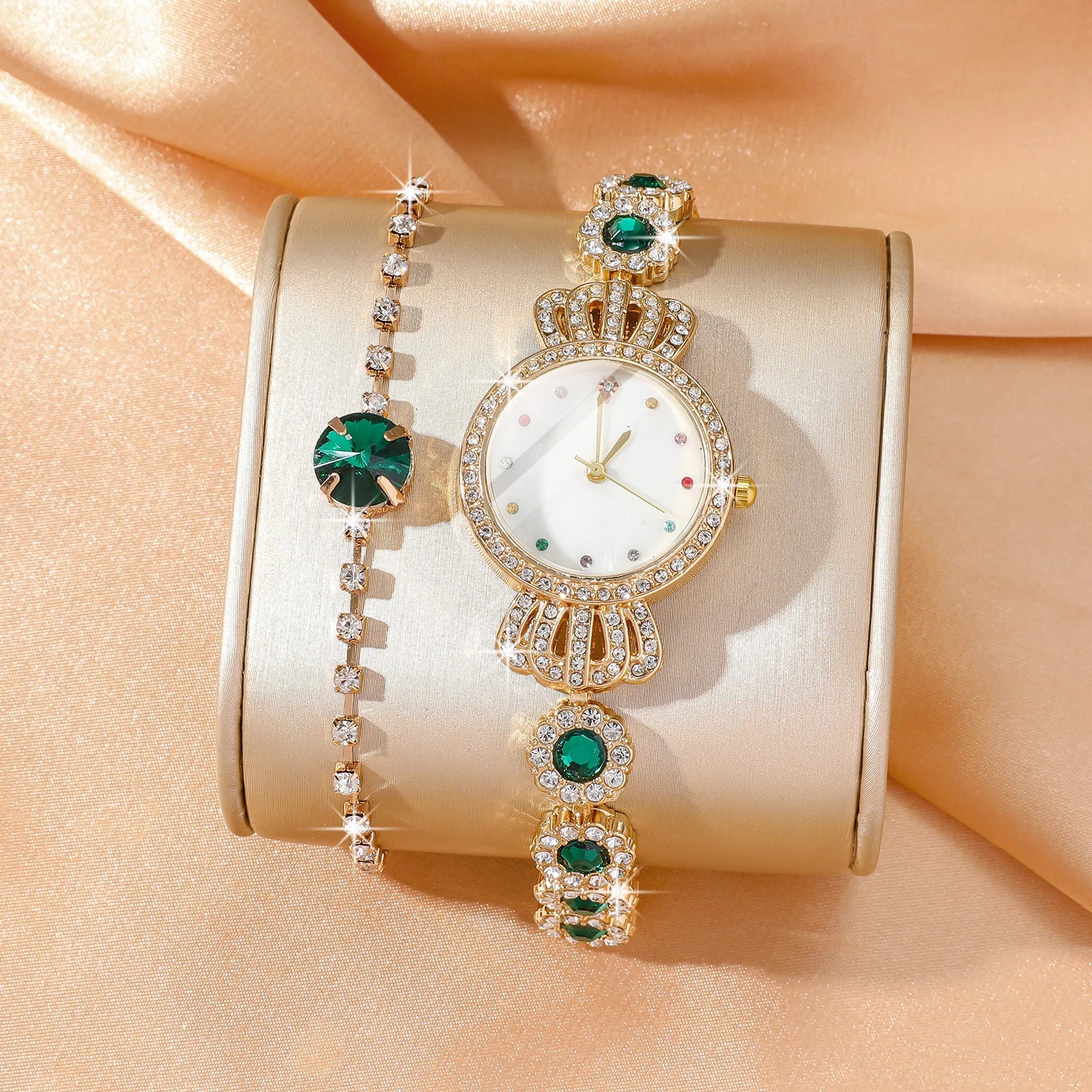 No gift box, small and fashionable design, versatile temperament, diamond jewelry set for women, 5 pieces.