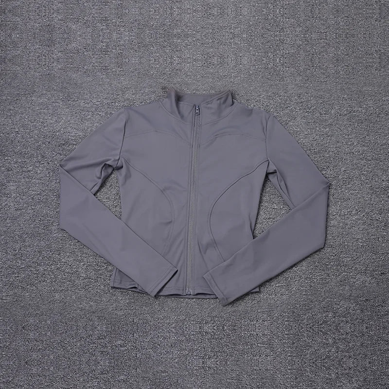 Women Sport Jacket Long Sleeve Shirt Workout Coat Gym Training Clothing Yoga Sportswear