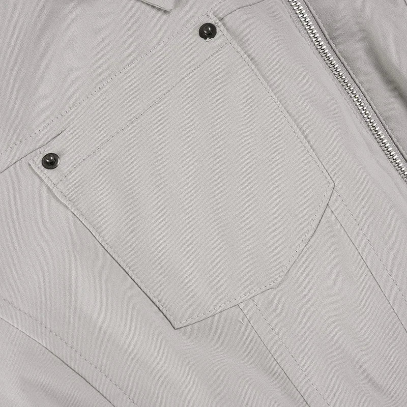 Women Jacket Pocketd Long Sleeve dCasual Zipper Coats Slim Fit Turn Down Collar Solid Outwear Elegant Lady Autumn