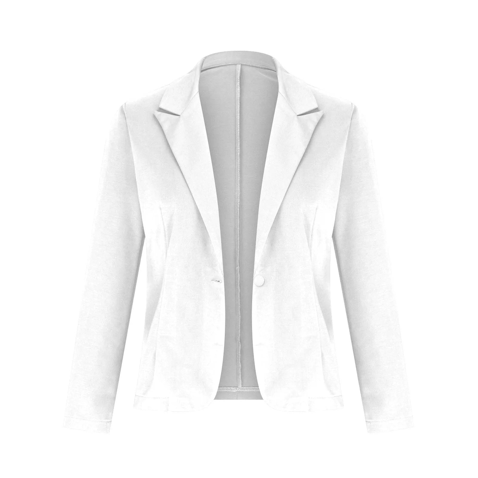 Casual Suit Jacket for Women Fashion Solid Color Long-sleeved Suit Collar Blazer Business Casual Single-button Cardigan Jacket