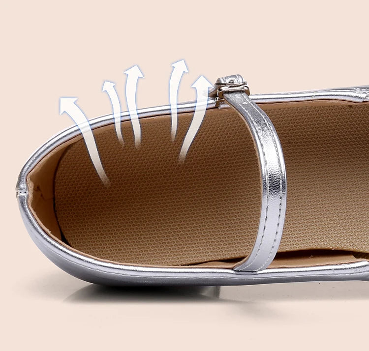 Dance Shoes for Woman Girls Ladies Latin Ballroom Modern Salsa Practise Dancing Shoes Closed Toe Square Dance Soft Rubber Sole