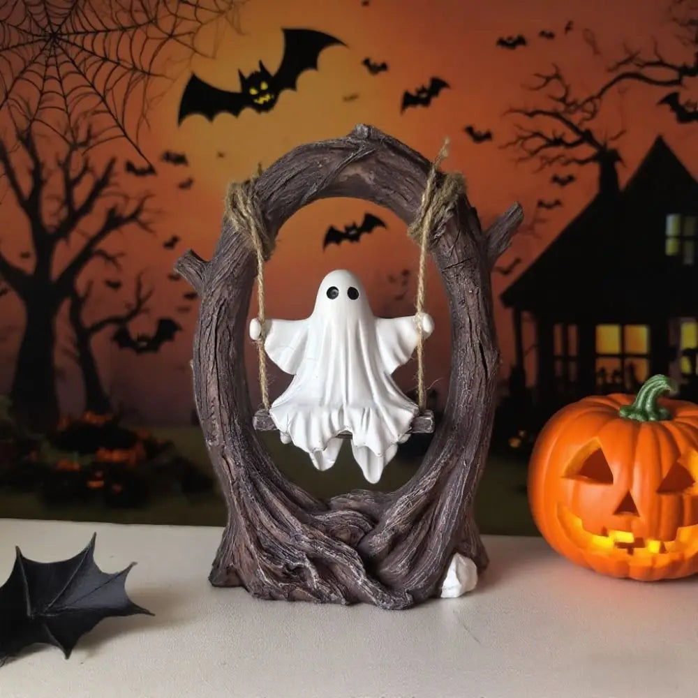 Halloween Themed Halloween Swing Ghost Ornament Model Statue Spooky Ghosts Decor Display Handicraft Ghost Halloween Decoration