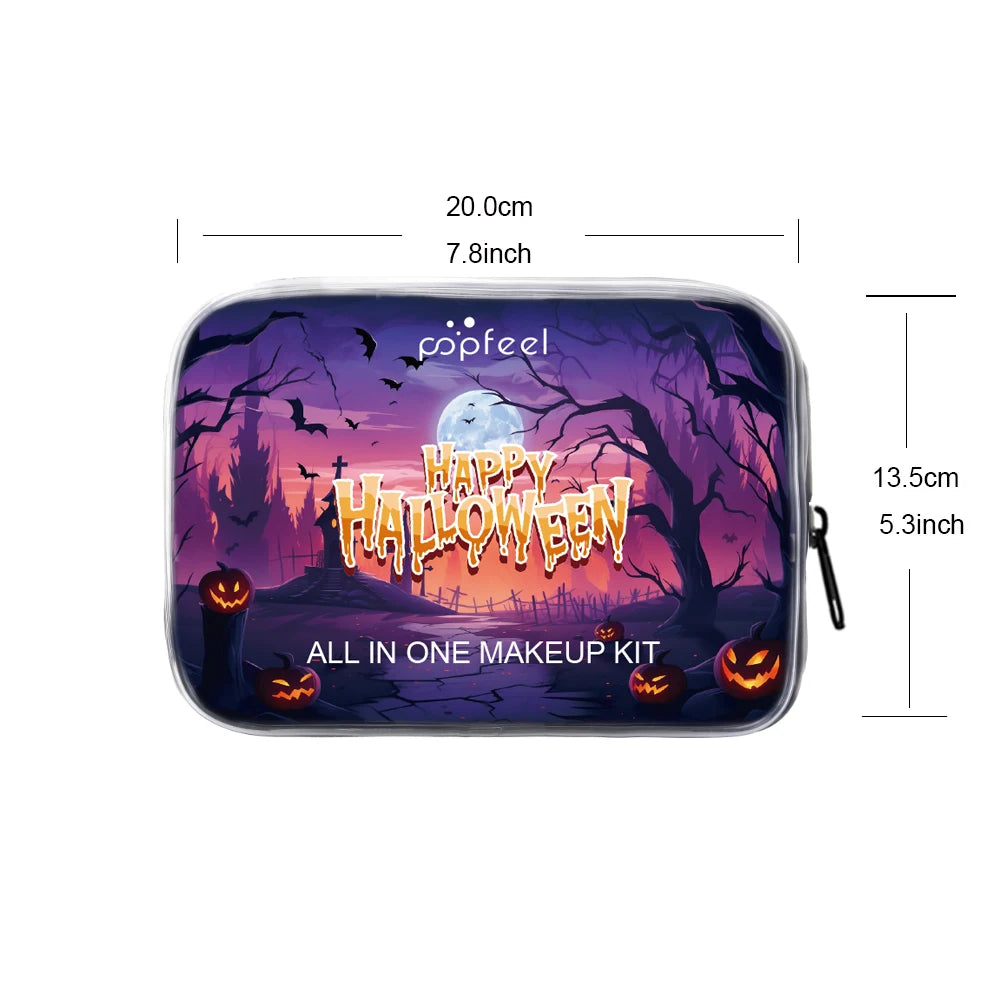 POPFEEL Halloween Makeup Set - Complete Cosmetic Kit with Eyeshadow, Lipstick, and Concealer Palette - Perfect for Festive Gift