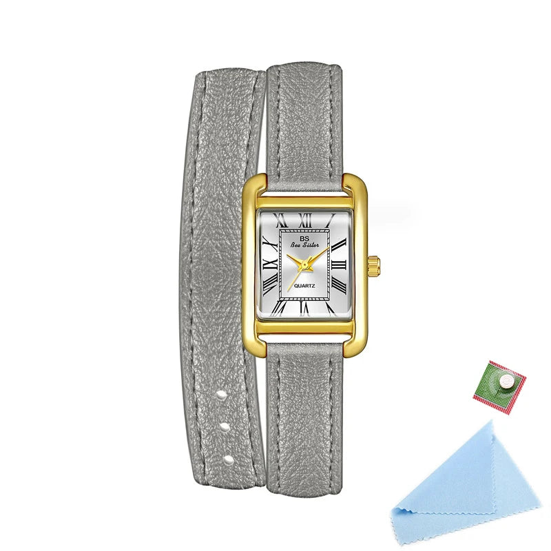 Women Watches 2025 Casual Vintage Leather Watch For Women Fashion Quartz Wristwatches Rose Gold Square Clock Gift For Girlfriend