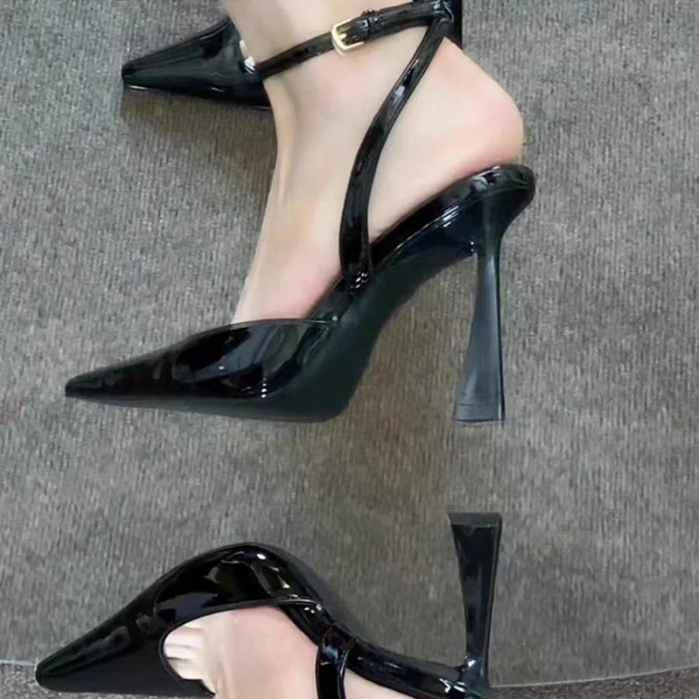 Shoes for Women 2025 Fashion Summer Pointed Toe High Heels Sexy Ankle Strap Evening Party Sandal Sweet with Ankle Buckle Strap