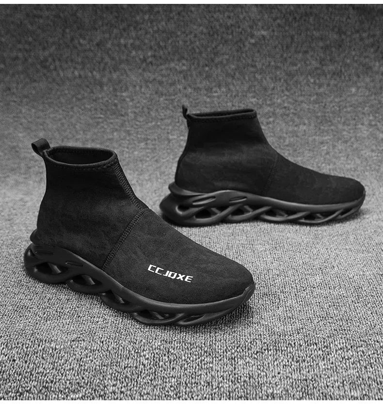 Socks Shoes for Men Black Sneakers Light Breathable Men Runing Shoes Outdoor Platform High Top Men Shoes New Unisex Sport Shoe